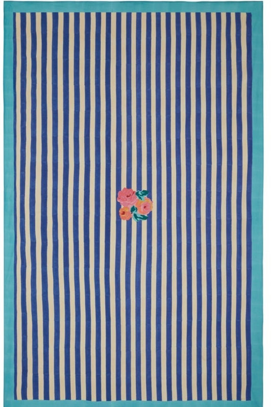 Nizam Stripes Blue Natural Cotton Cloth - 220x350 | Lisa Corti - Bon Ton goods