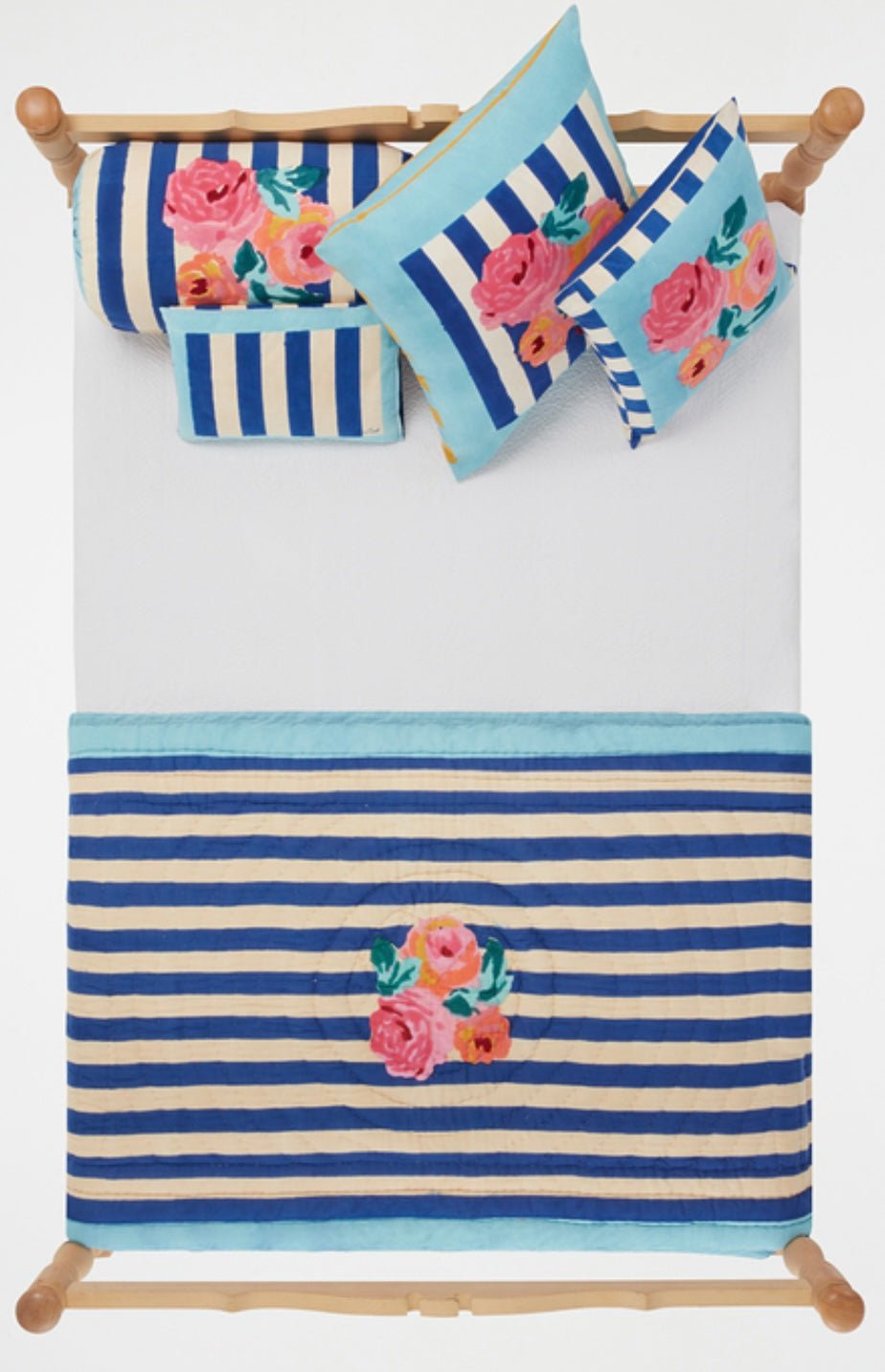 Nizam Stripes Blue Natural Cotton Cloth - 220x350 | Lisa Corti - Bon Ton goods