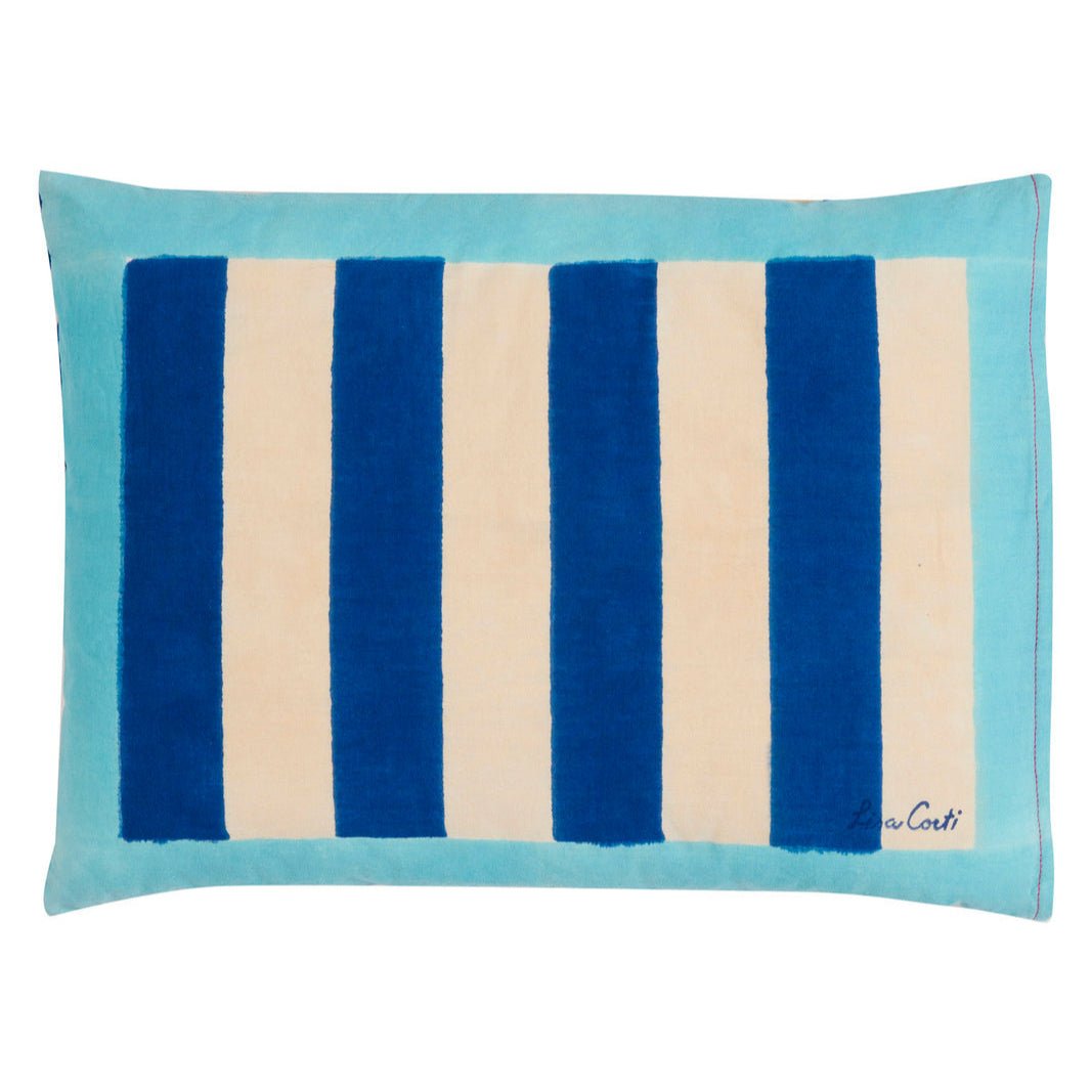 Nizam Stripes Blue Natural Cushion | Lisa Corti - Bon Ton goods