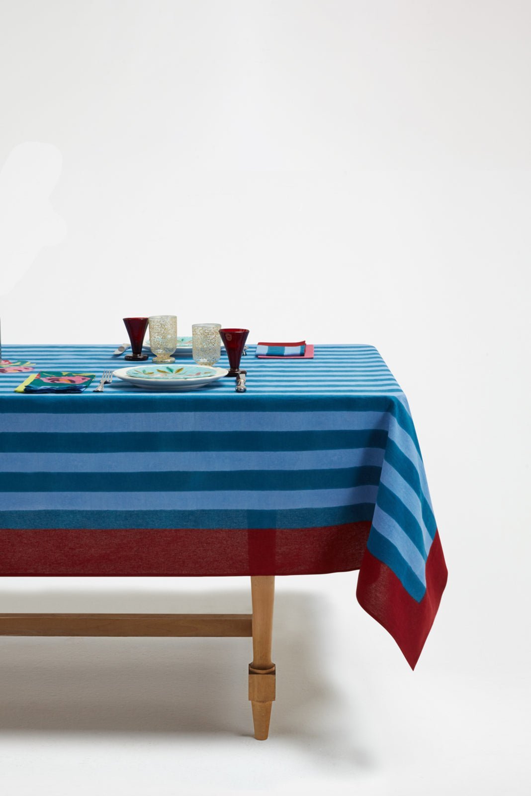 Nizam Stripes Ferozi Sugar - Cotton Cloth 180x180 | Lisa Corti - Bon Ton goods