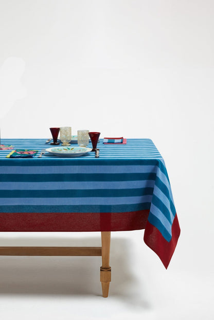 Nizam Stripes Ferozi Sugar - Cotton Cloth 180x180 | Lisa Corti - Bon Ton goods