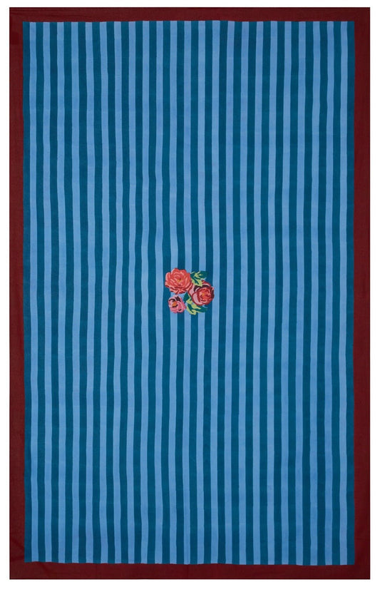 Nizam Stripes Ferozi Sugar - Cotton Cloth 220x350 | Lisa Corti - Bon Ton goods