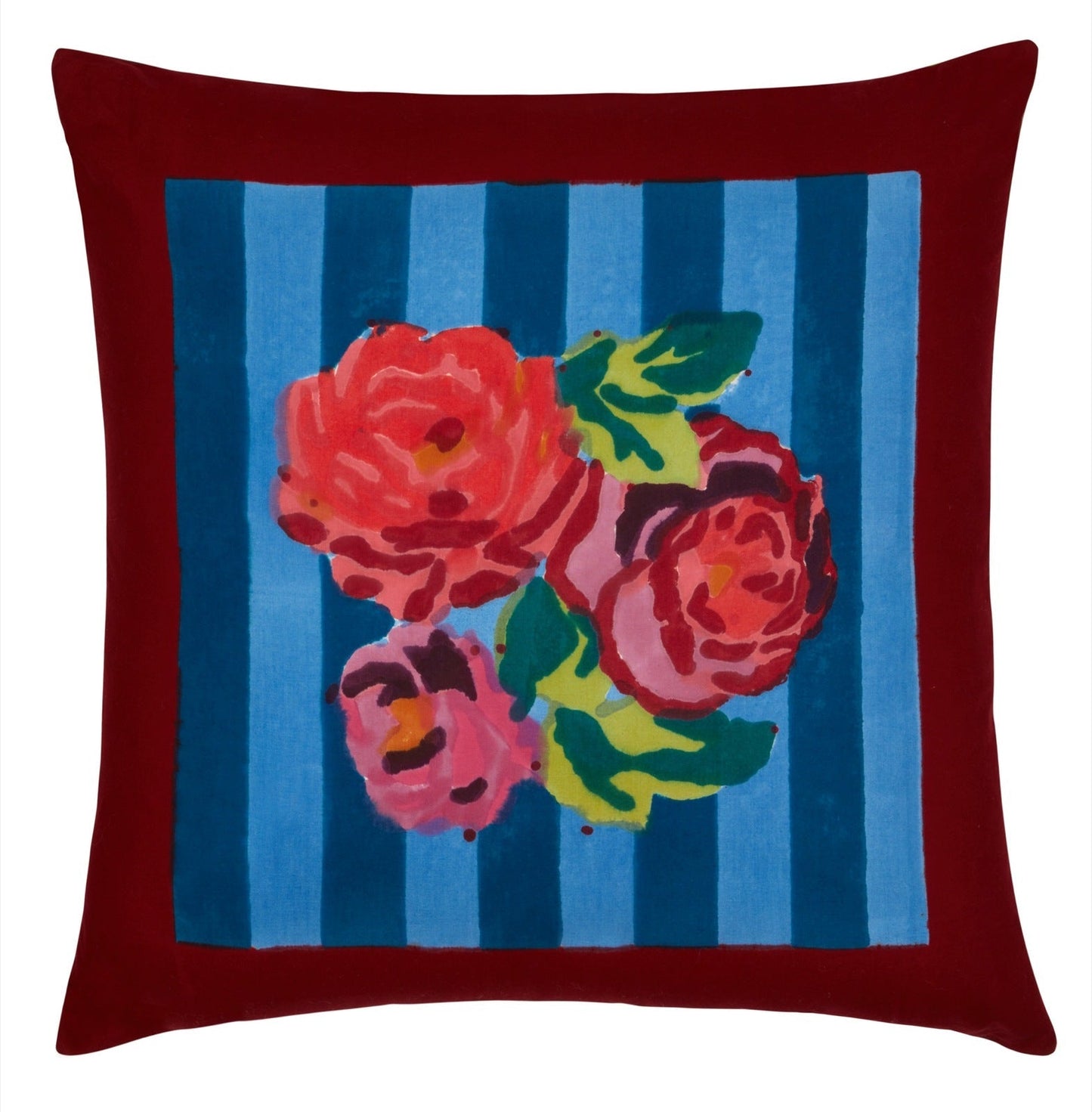 Nizam Stripes Ferozi Sugar Pillow Cushion Cover 60x60 | Lisa Corti - Bon Ton goods