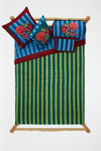 Load image into Gallery viewer, Nizam Stripes Ferozi Sugar - Reversible Quilt - Bon Ton goods
