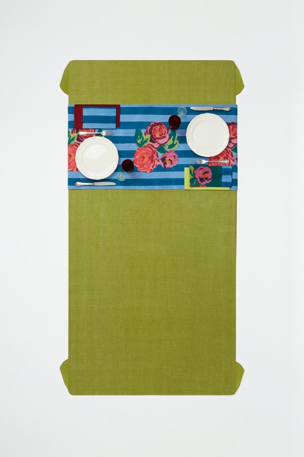 Nizam Stripes Ferozi Sugar - Table Runner Lisa Corti - Bon Ton goods