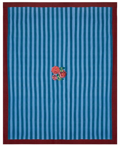 Nizam Stripes Ferozi Sugar Tablecloth - 220X270 | Lisa Corti - Bon Ton goods