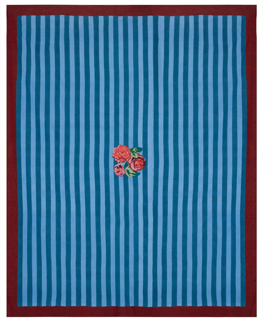 Nizam Stripes Ferozi Sugar Tablecloth - 220X270 | Lisa Corti - Bon Ton goods