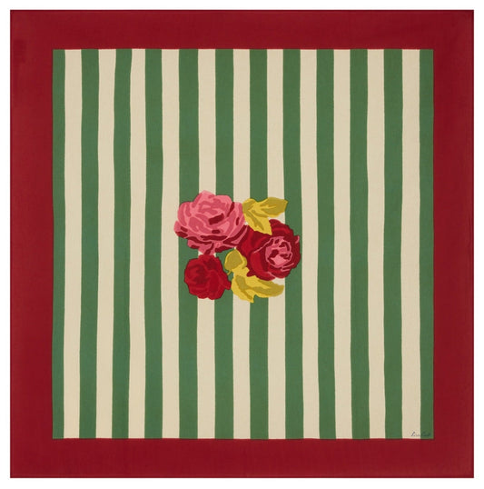 Nizam Stripes Green Natural Cotton Cloth 110x110 | Lisa Corti - Bon Ton goods