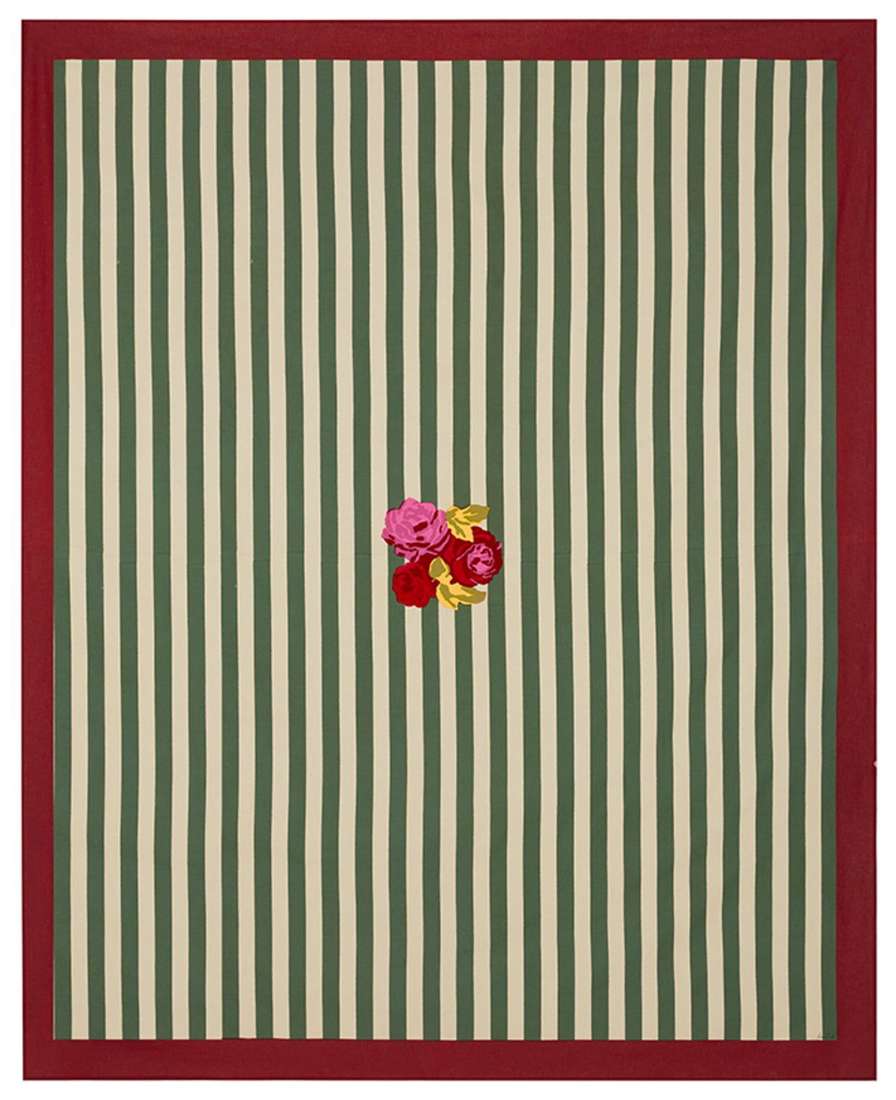 Nizam Stripes Green Natural Cotton Cloth 220 x 270 | Lisa Corti - Bon Ton goods