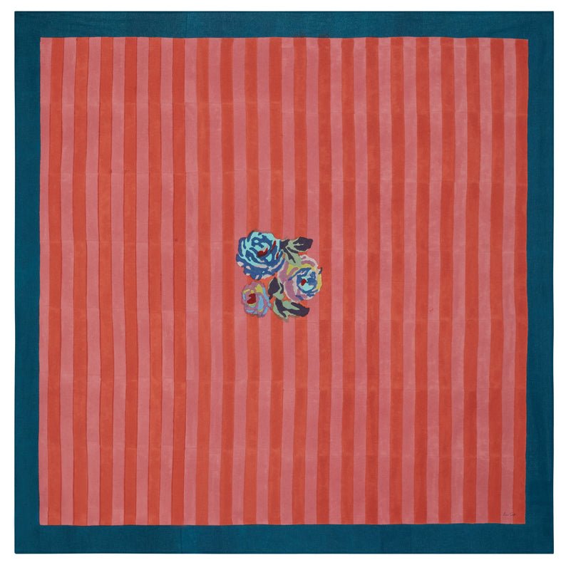 Nizam Stripes Old Pink Rust - Cotton Cloth 180x180 | Lisa Corti - Bon Ton goods