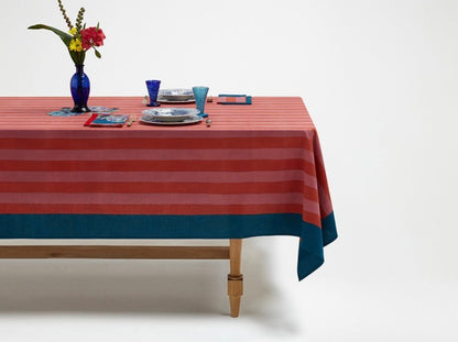 Nizam Stripes Old Pink Rust - Cotton Cloth 180x180 | Lisa Corti - Bon Ton goods
