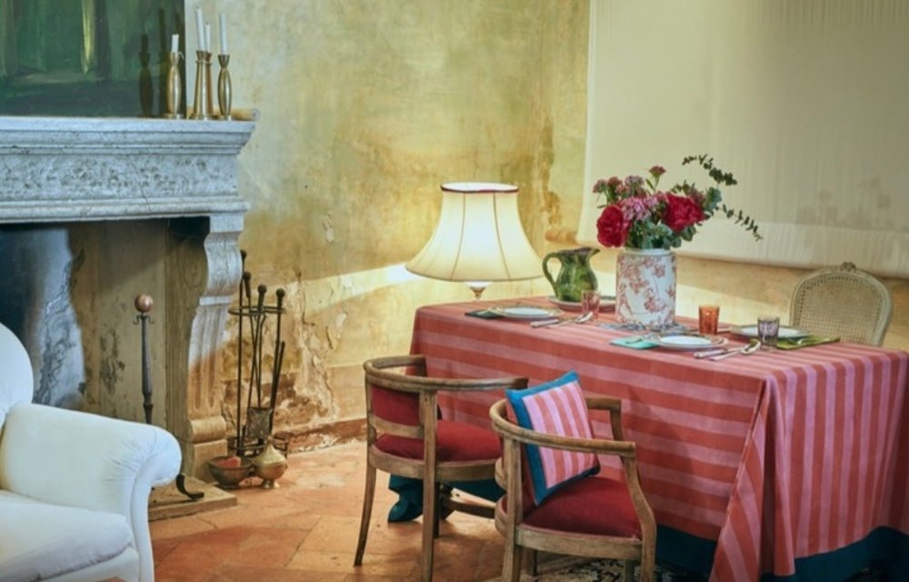 Nizam Stripes Old Pink Rust - Cotton Cloth 180x180 | Lisa Corti - Bon Ton goods
