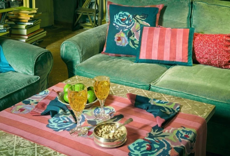 Nizam Stripes Old Pink Rust Cushion Cover 45x45 | Lisa Corti - Bon Ton goods