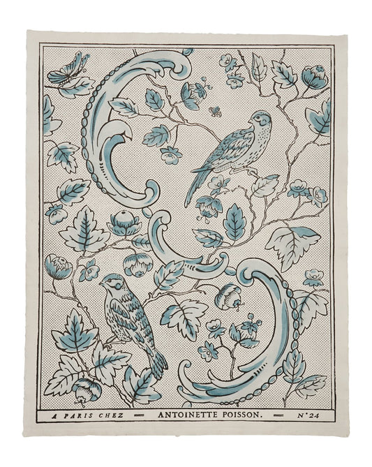 NO. 24A "OISEAUX & FEUILLAGE" Handmade Domino Paper | Antoinette Poisson - Bon Ton goods