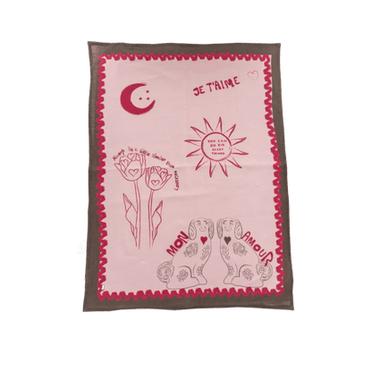 NojiNoji Amour Tea Towel (Pink) - Bon Ton goods