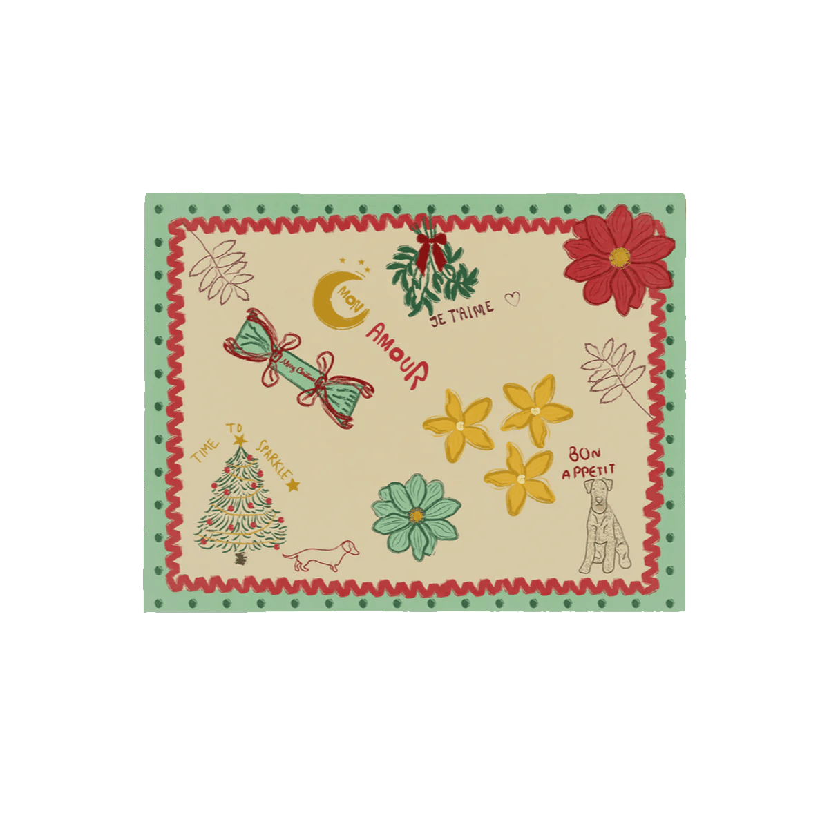 NojiNoji Christmas Placemat (Multi) - Bon Ton goods