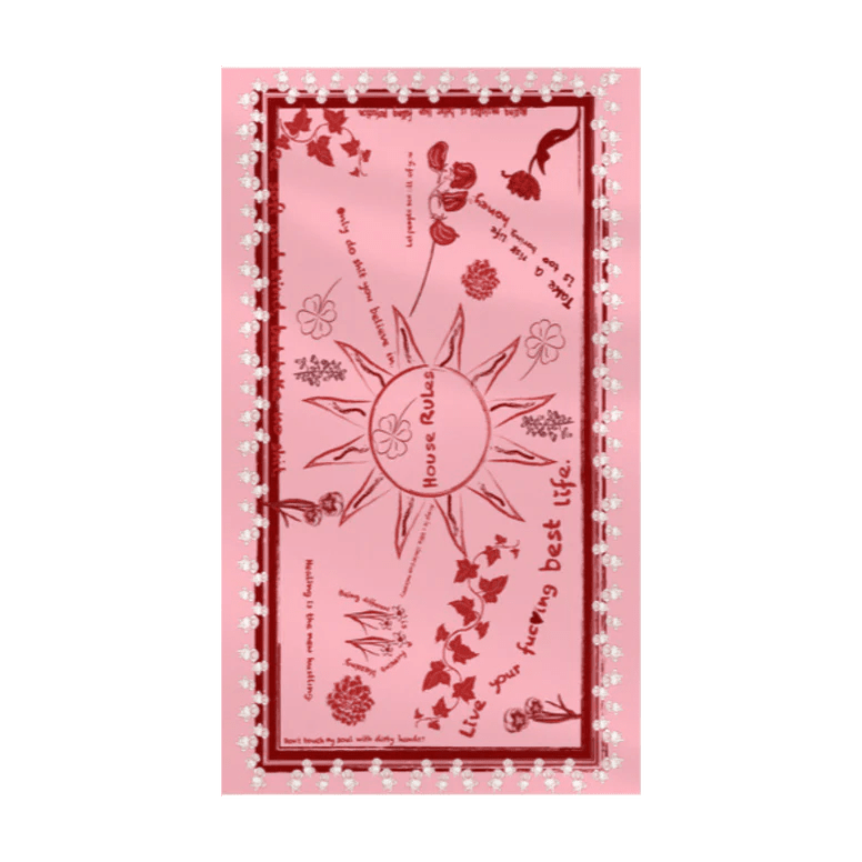 NojiNoji House Rules Tablecloth (Pink) - Bon Ton goods