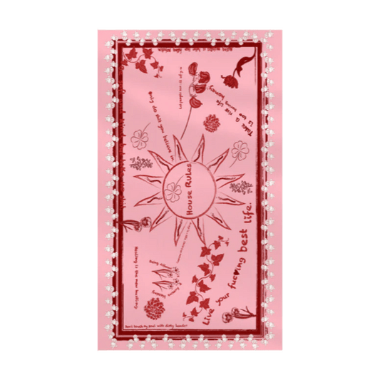 NojiNoji House Rules Tablecloth (Pink) - Bon Ton goods