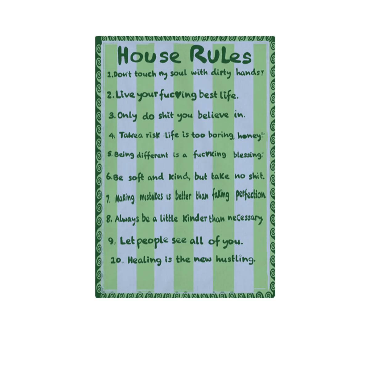 NojiNoji House Rules Tea Towel (Green) - Bon Ton goods