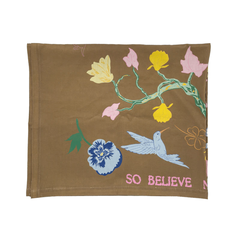 NojiNoji I'm Not Afraid to Eat Alone Tablecloth (Brown) - Bon Ton goods