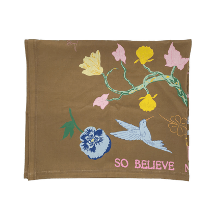 NojiNoji I'm Not Afraid to Eat Alone Tablecloth (Brown) - Bon Ton goods
