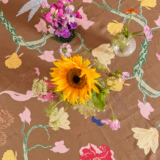 NojiNoji I'm Not Afraid to Eat Alone Tablecloth (Brown) - Bon Ton goods