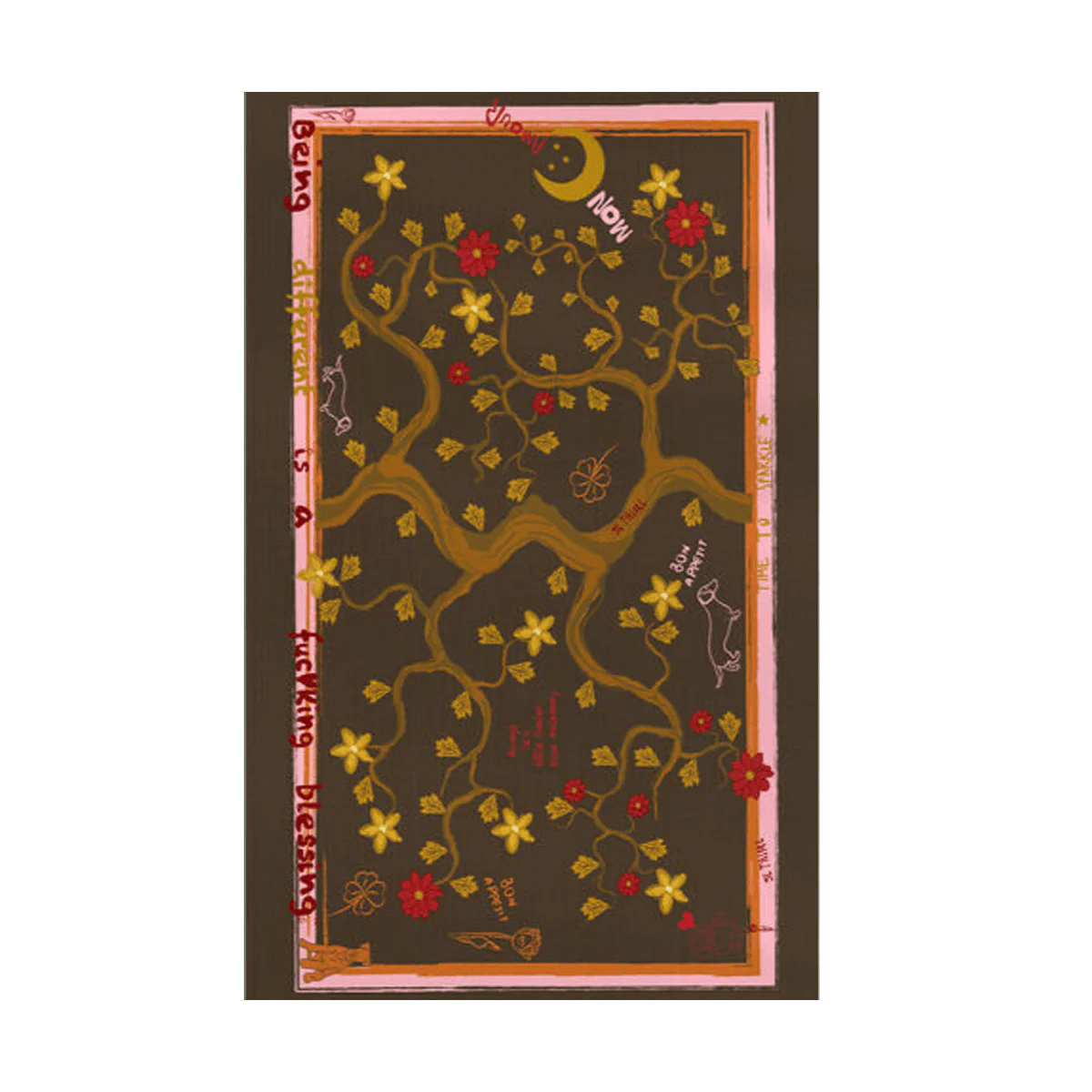 NojiNoji Tree of Life Tablecloth (Brown) - Bon Ton goods