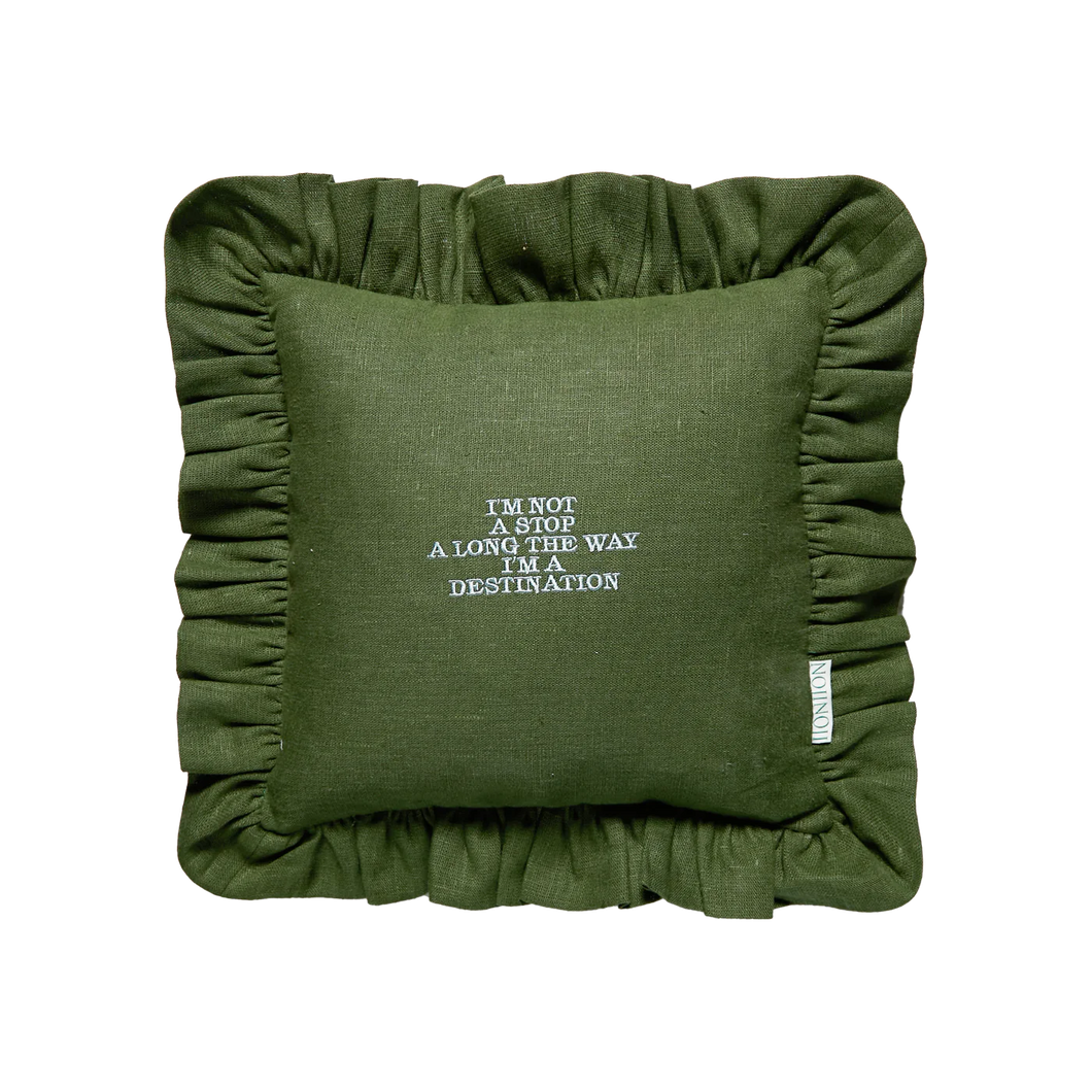 Diana Frill Cushion (Dark Green)