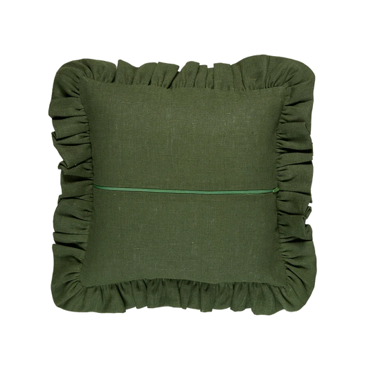 Diana Frill Cushion (Dark Green)