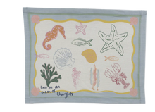 Load image into Gallery viewer, Lost in Thoughts of Ocean Placemat (Light Blue &amp; White) - NojiNoji
