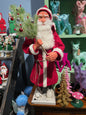 Nostalgic Large Santa Claus with Feather Tree - Bon Ton goods