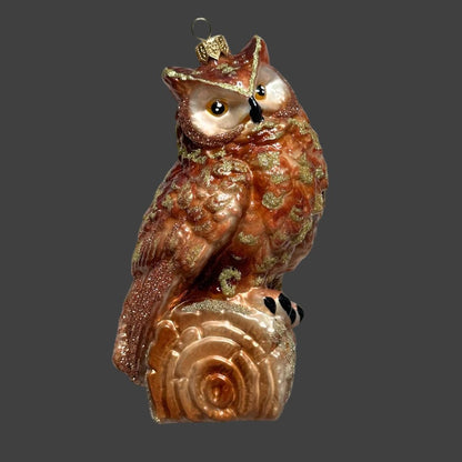 Nostalgic Owl on Log | Nostalgie Christbaumschmuck - Bon Ton goods