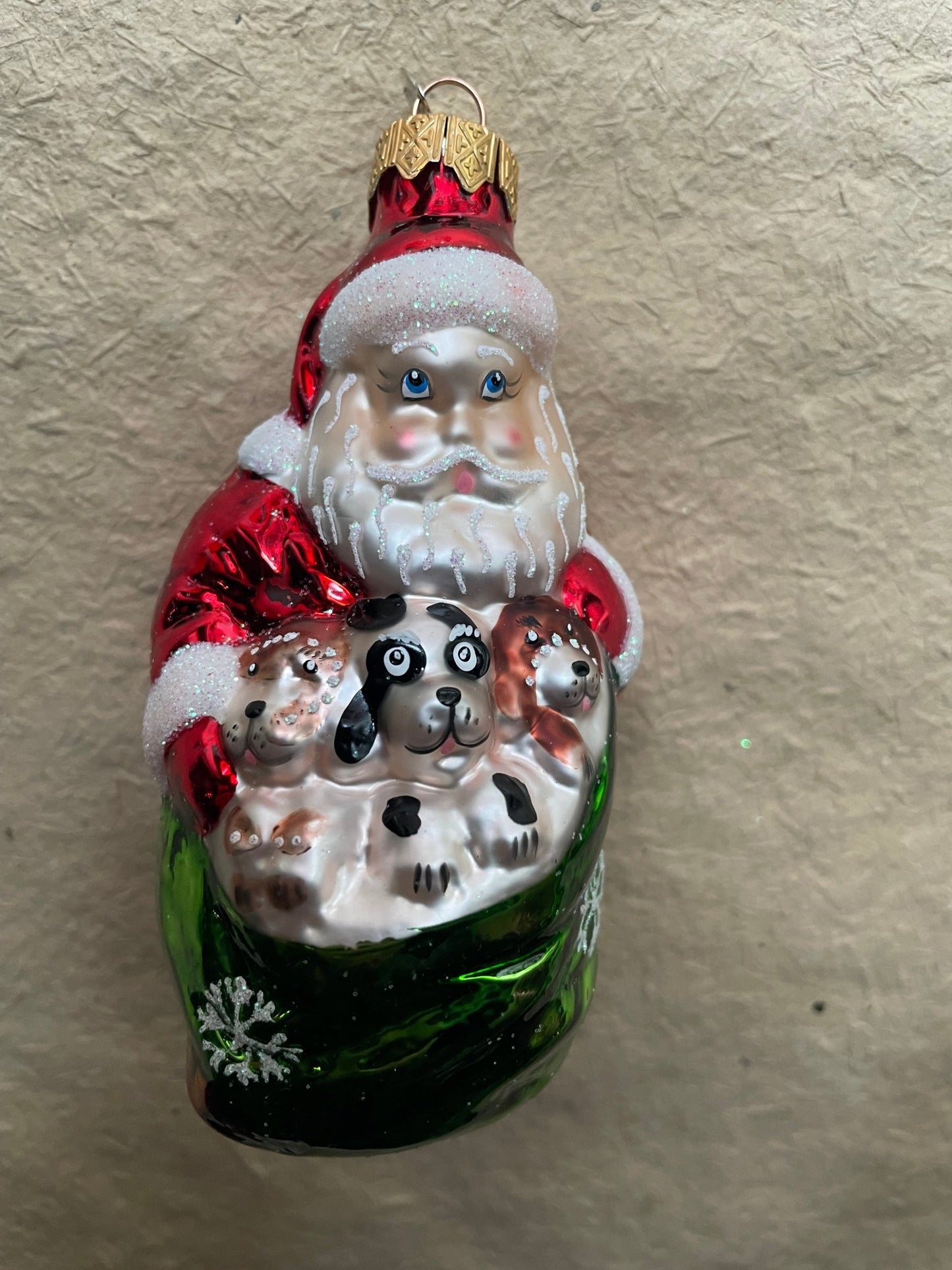 Nostalgic Santa with Sack of Dogs | Nostalgie Christbaumschmuck - Bon Ton goods