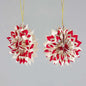 Nova Christmas Ornament 2-Pack, Off-White/Red | Christmas Ornament - Bon Ton goods
