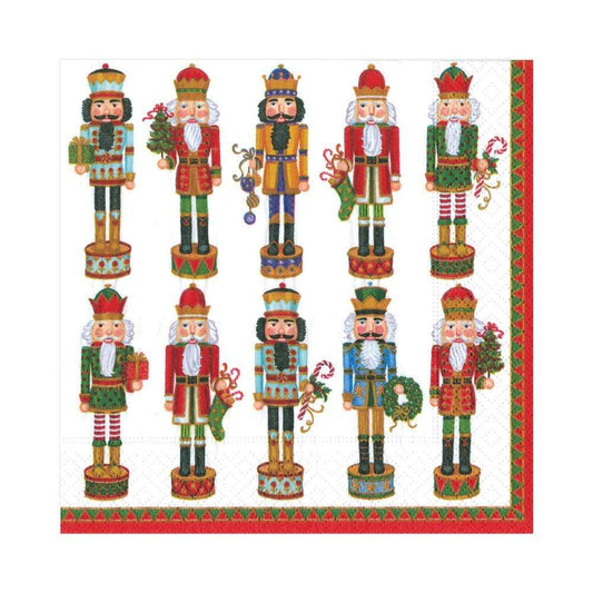 Nutcracker Parade Paper Luncheon Napkins in White | Caspari - Bon Ton goods