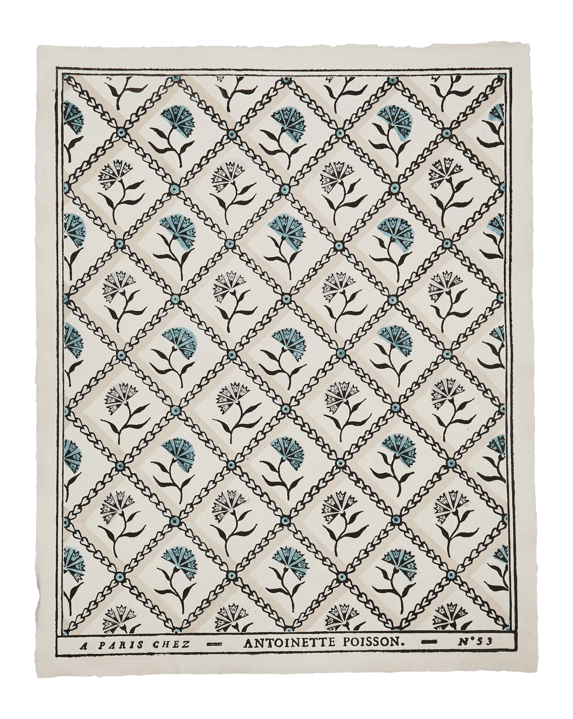"Oeillets" Domino Paper No. 53B – Framed Antique-Style Print | Antoinette Poisson - Bon Ton goods