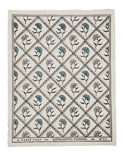 "Oeillets" Domino Paper No. 53B – Framed Antique-Style Print | Antoinette Poisson - Bon Ton goods