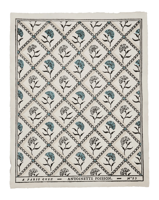 "Oeillets" Domino Paper No. 53B – Framed Antique-Style Print | Antoinette Poisson - Bon Ton goods