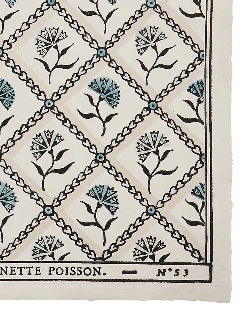 "Oeillets" Domino Paper No. 53B – Framed Antique-Style Print | Antoinette Poisson - Bon Ton goods