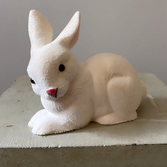 Off-White Velvet Small Bunny Lying | Ino Schaller - Bon Ton goods