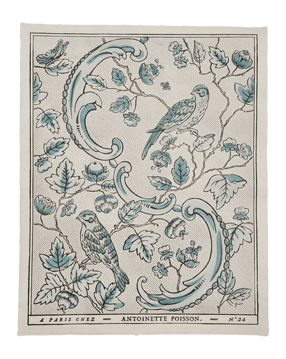 "Oiseaux & Feuillage" - Domino Paper No. 24A – Framed Antique-Style Print | Antoinette Poisson - Bon Ton goods