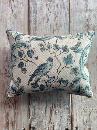 Oiseaux & Feuillage Small Cushion | Antoinette Poisson Linen Cushion – Domino Paper Design - Bon Ton goods