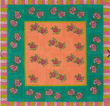 Load image into Gallery viewer, Ortensia Peach Emerald - Cotton Cloth - Bon Ton goods
