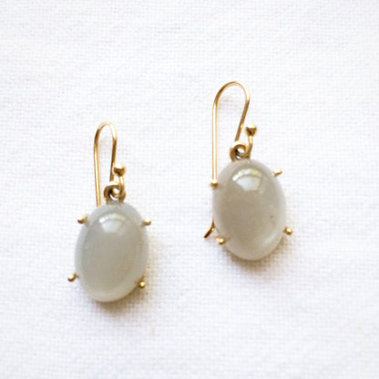 Oval Ceylon Moonstone Earrings | Mikkel Brøgger - Bon Ton goods