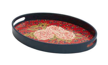 Oval Tray - Leopard Flower Red | Lisa Corti - Bon Ton goods