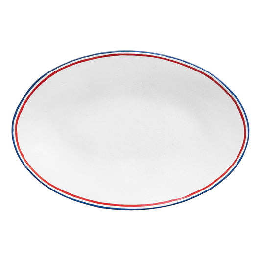 Oval Tricolore Platter | Astier de Villatte - Bon Ton goods