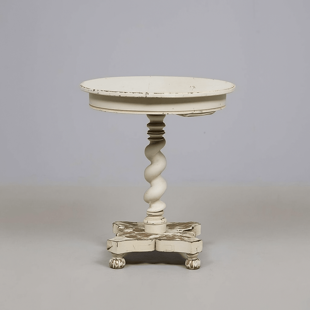 Painted Column Table, 20th Century, D 64 × H 75 cm - Bon Ton goods