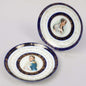 Pair of Napoleon and Joséphine cobalt blue and gilt porcelain portrait plates
