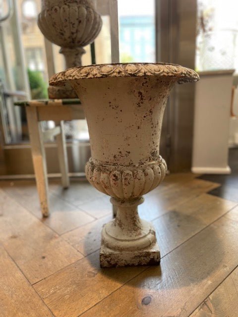Pair of Antique Belgian Cast Iron Garden Urns, 19th Century - Bon Ton goods