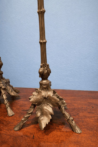 Pair of Antique French Brass Candlesticks – Ferdinand Barbedienne, c. 1850 - Bon Ton goods